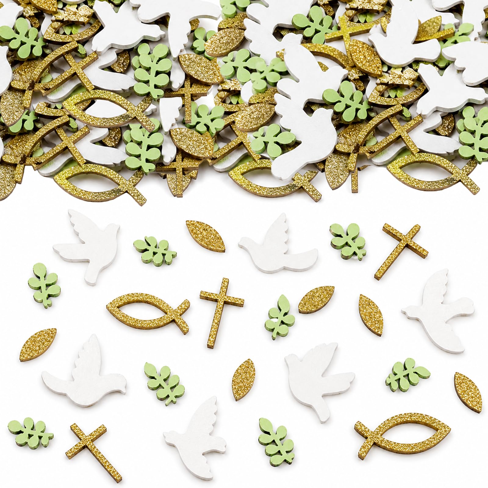 Bolosa 100 Piece Wooden Baptism and Christening Confetti