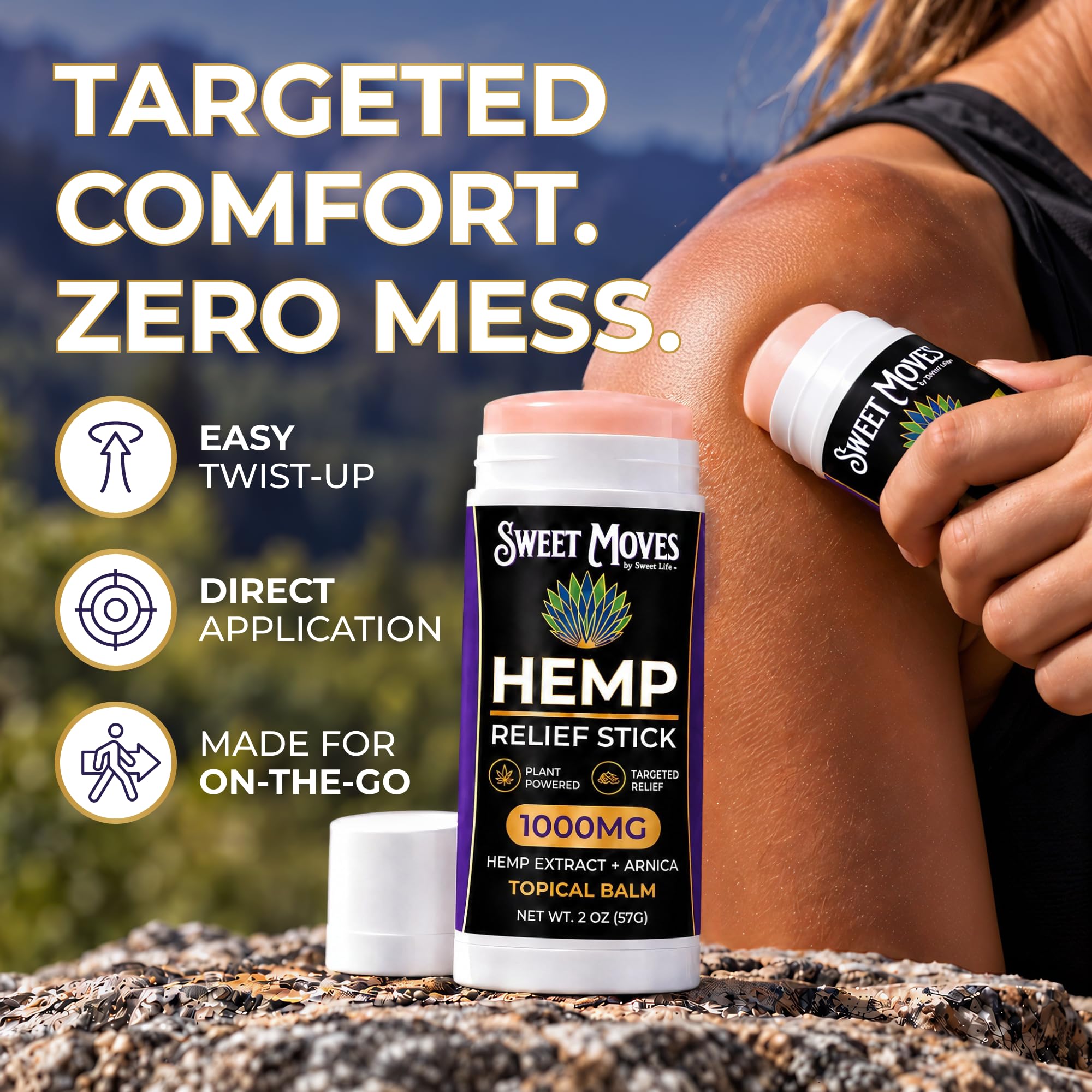Sweet Life Hemp Balm Stick, Arnica Muscle & Joint Pain Relief Rub, 1000mg — Amazon image 2