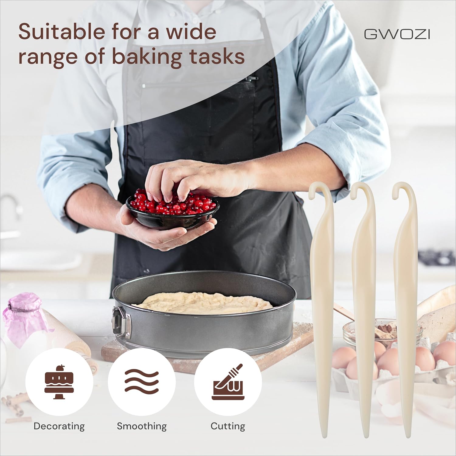 Cake Release Tool - Plastic Cake Stripping Knife - Cookie Pastry Demoulding Knife for Kitchen - Scraper Butter Cream Spreader for Cake, 4 Pcs