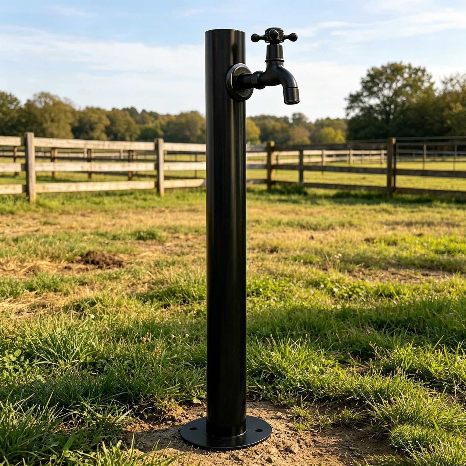 Outdoor Standing Water Tap Garden Water Column Floor Mount Yard Hydrant for Backyard Lawn Irrigation, Decorative Water Feature Fountain Faucet Post