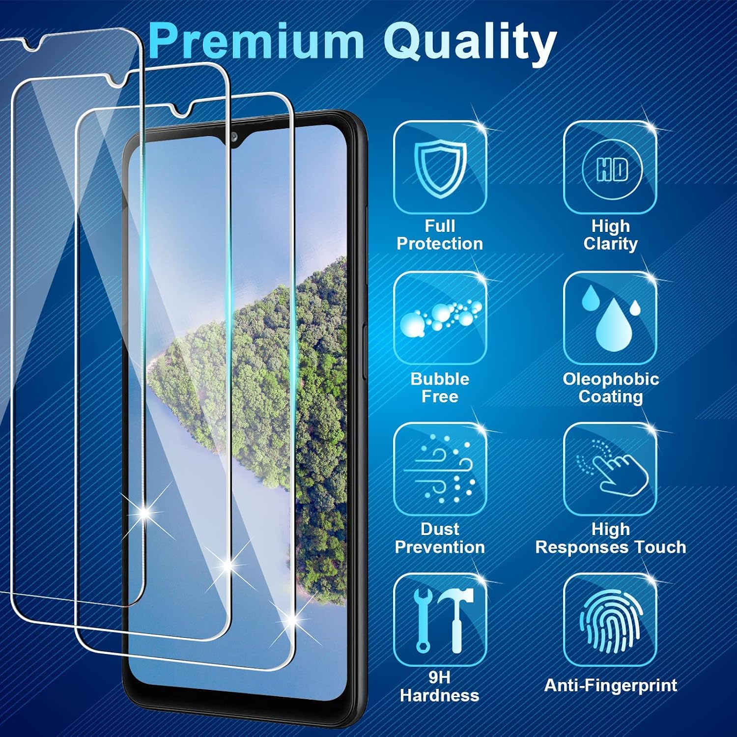 Galaxy A12 Screen Protector [3+3 Pack] Camera Lens Protector, Fingerprint Unlock Support, HD Tempered Glass, Touch Sensitive, Anti Scratch, for Samsung A12 5G Glass Screen Protector