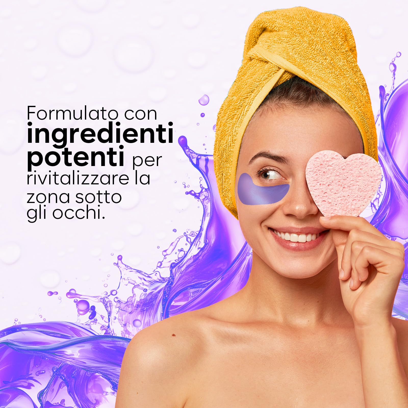Patch Occhi Acido Ialuronico (30 Paia, 60 Pezzi) – Eye Mask Idratante e Levigante, Patches Occhiaie e Borse, Maschera Occhi in Gel Rimpolpante per Donne