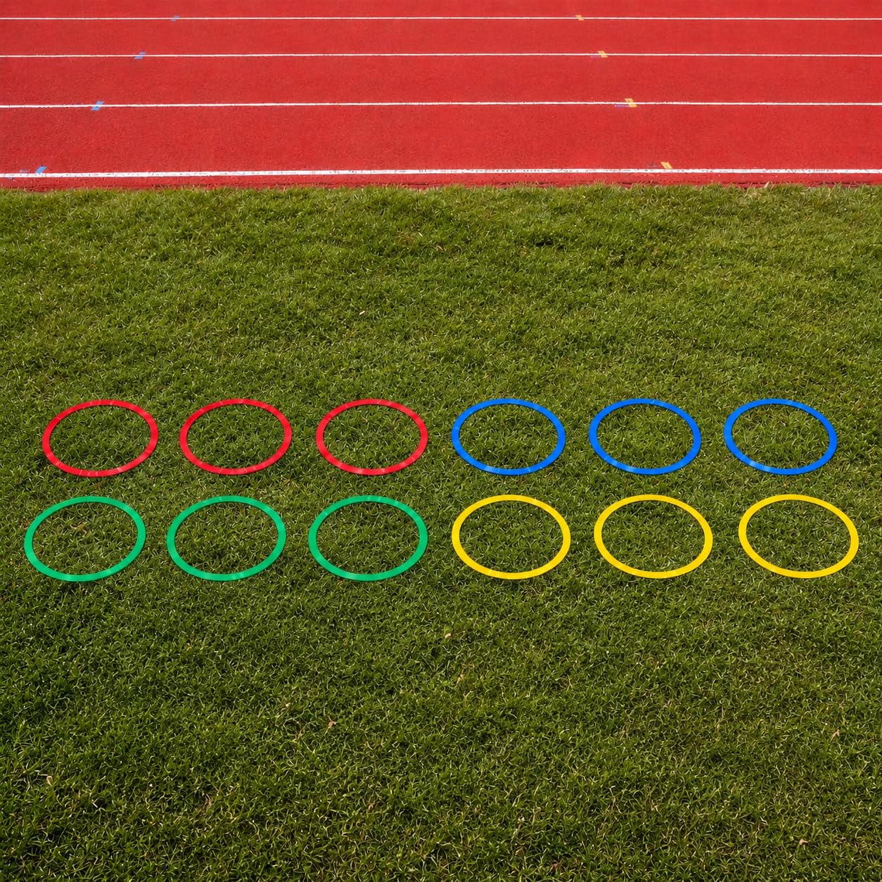 HAEST - 12 Cerchi Colorati per Fitness ed Esercizi di coordinazione - 45 cm