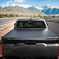 Vista 6 de oEdRo Cubierta Tonneau suave de triple pliegue para caja de camioneta en la parte superior compatible con Toyota Tacoma 2016-2023 con cama de 6