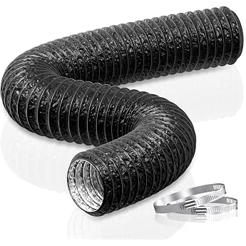 HG Power 75mm Abluftschlauch 5m Flexibel PVC Alurohr L ftungsschlauch Schallged mmter Alu Flex-Schlauch Abluftrohr f r Wachstumszelt Trockner Mobile Klimaanlage Abluftventilator Schwarz