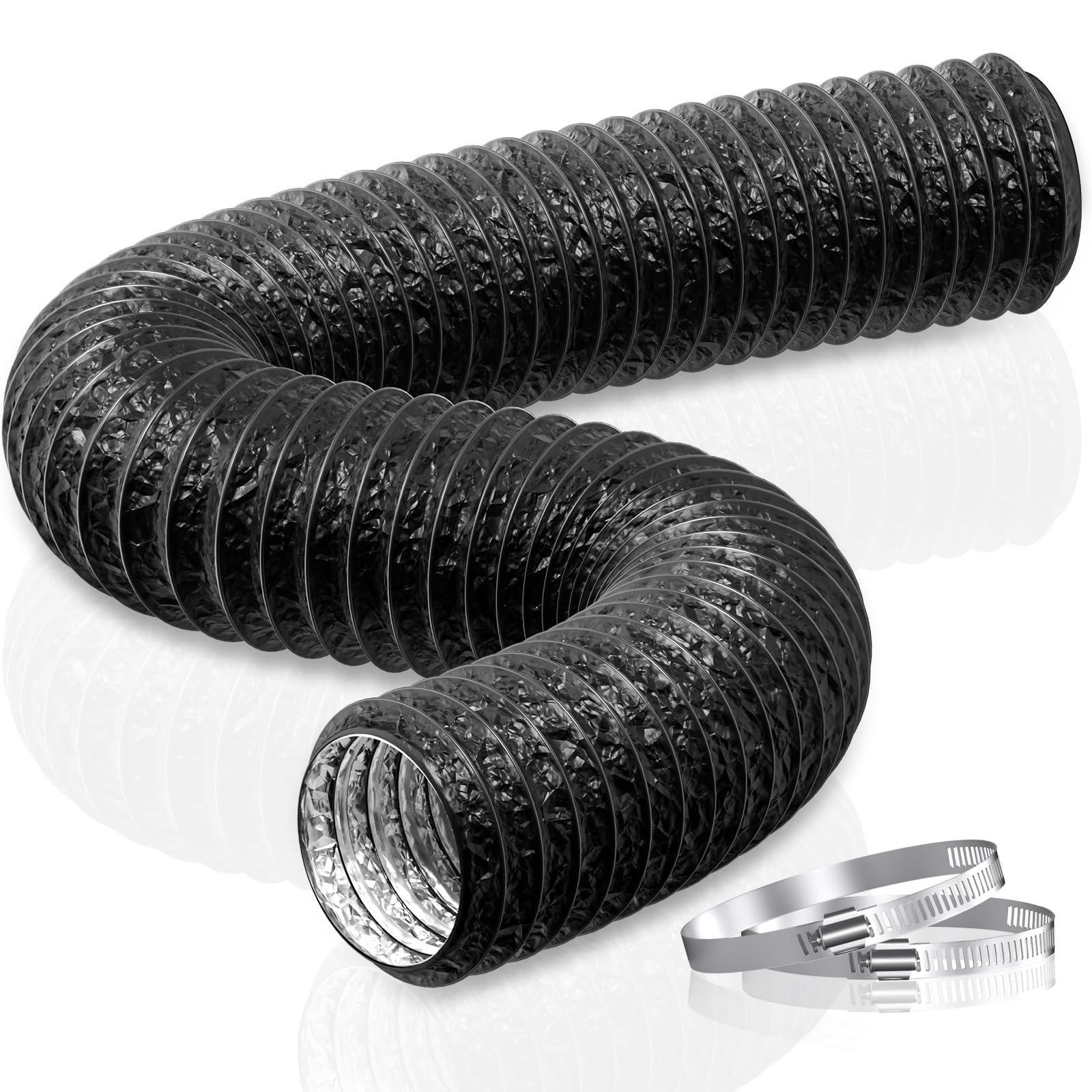 HG Power PVC Drainage Hose for Extractor, Air Conditioning, Tumble Dryer (Diameter 100 mm x 5 m Length, Black)