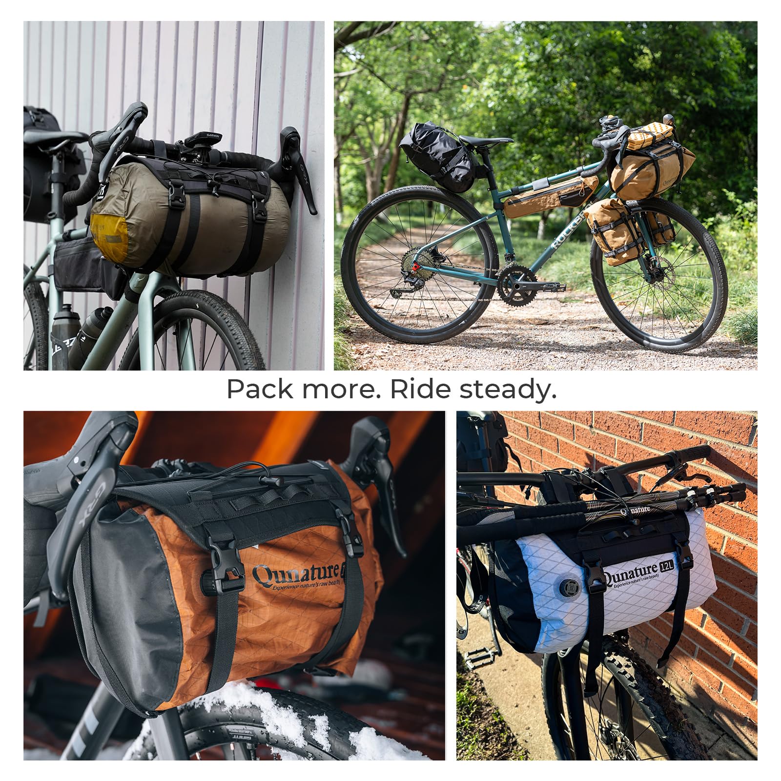 Porte-Bagages Avant pour vélo de Route VTT, Support de Guidon Vélo Réglable – Système de Fixation Avant pour Sac de Guidon, Sac Étanche, Sac de Couchage
