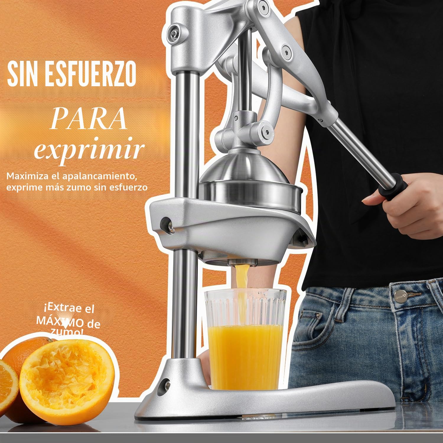 Sopito Esprimidores Manual, Exprimidor Limon acero Inoxidable, Lemon Squeezer para Naranjas, Limones, Granada, Pomelos, Plateado