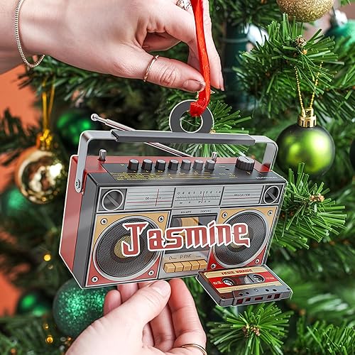 Miniatura 4 de Personalized Radio Ornament 2025 Custom Retro Radio Ornament, Cassette Tape Retro Ornaments, Radio Christmas Ornaments, Music Box Ornaments Mixtape