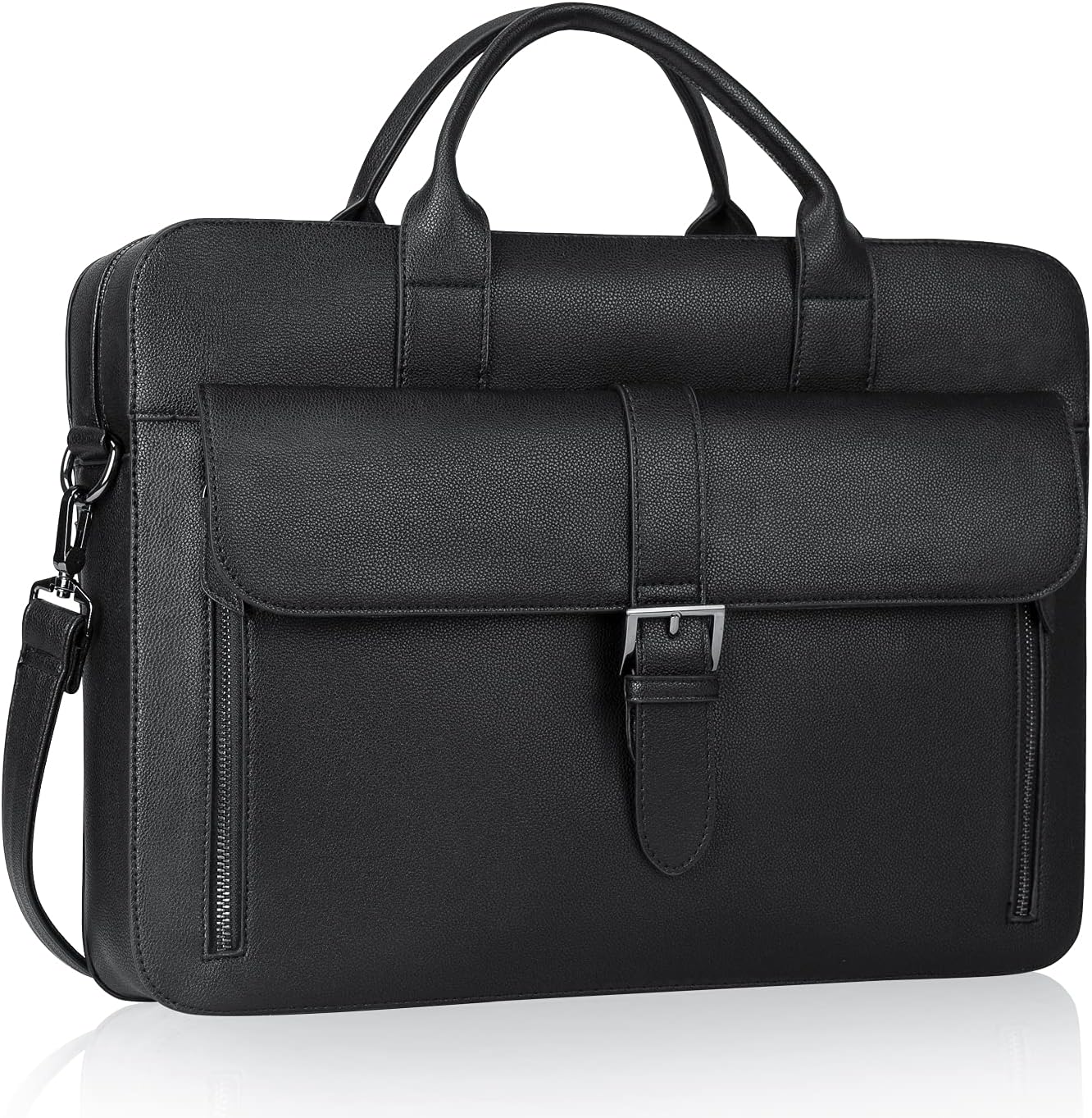 Estarer Mens Leather Briefcase 15.6 Inch Laptop Bag Satchel Messenger Shoulder Bag for Work Office Gifts For Him