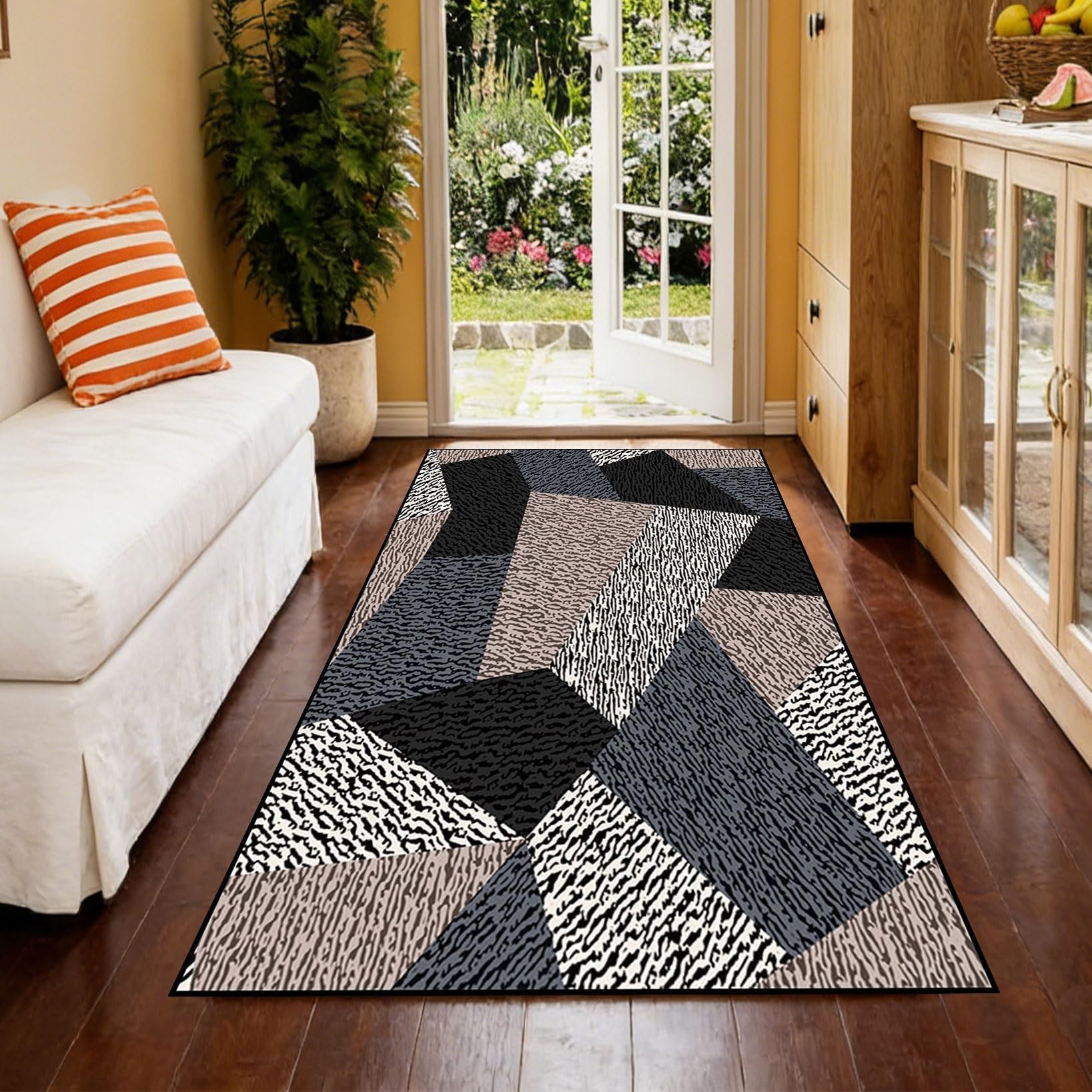 Alfombra cocina 115 x 190 cm evita resbalones alfombra lavable abstracta pasillo habitación B