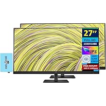 HP P27 G5 27" FHD IPS Monitor with 5ms Response Time, Anti Glare, Flicker Free, Displayport, VESA Mount 100 x 100mm, HDMI & DKZ Hub, Black Color 64X69AA#ABA 2 Pack