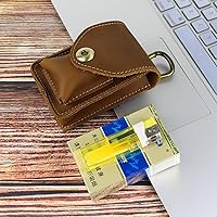 Vista 7 de Estuche de cuero para cigarrillos, cierre de metal, estuche de cigarrillos de cuero para mujer, estuche de cigarrillos que puede sostener un