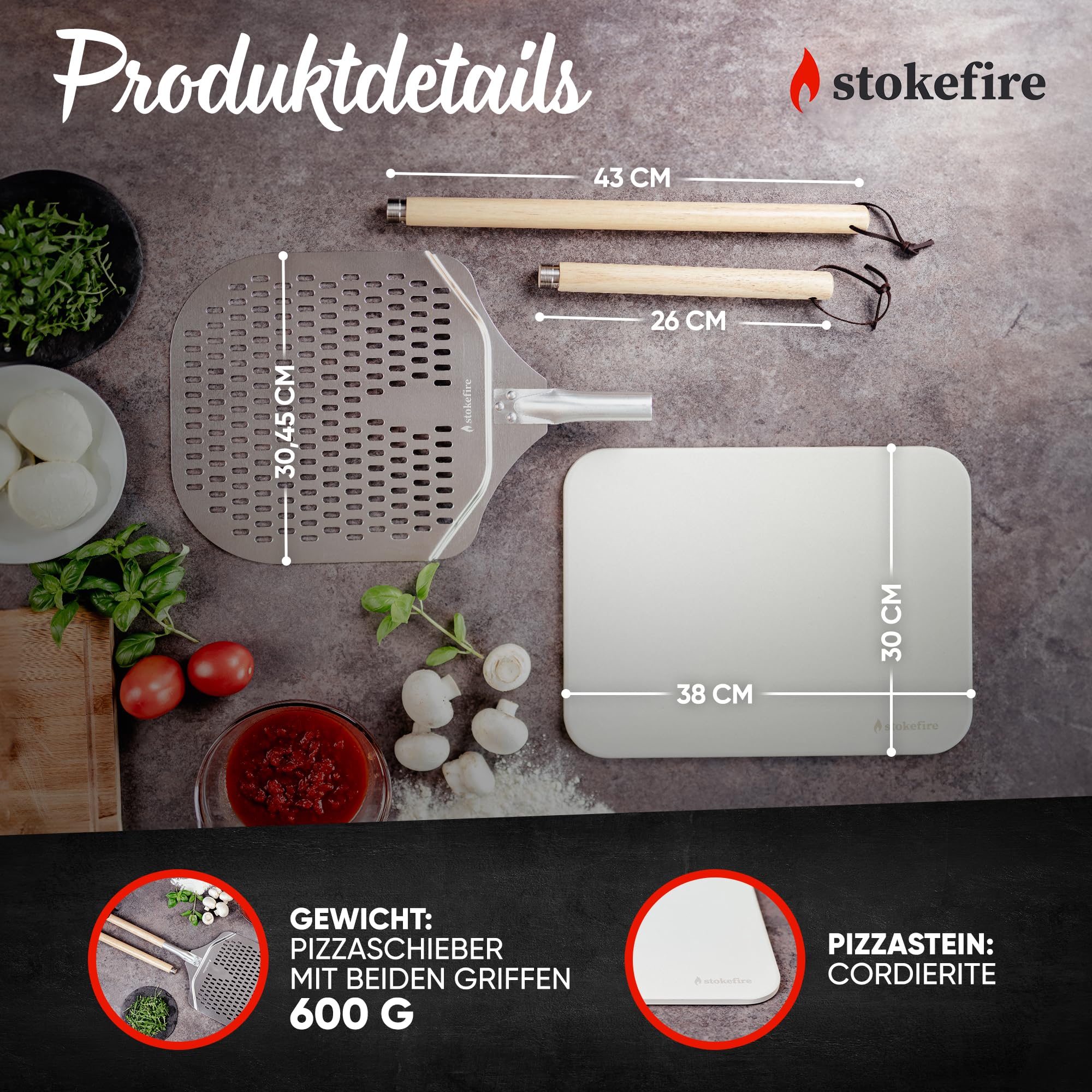 Pierre à pizza de qualité supérieure pour four, barbecue à gaz et barbecue au charbon de bois - Convient également pour four à pizza jusqu'à 900 °C