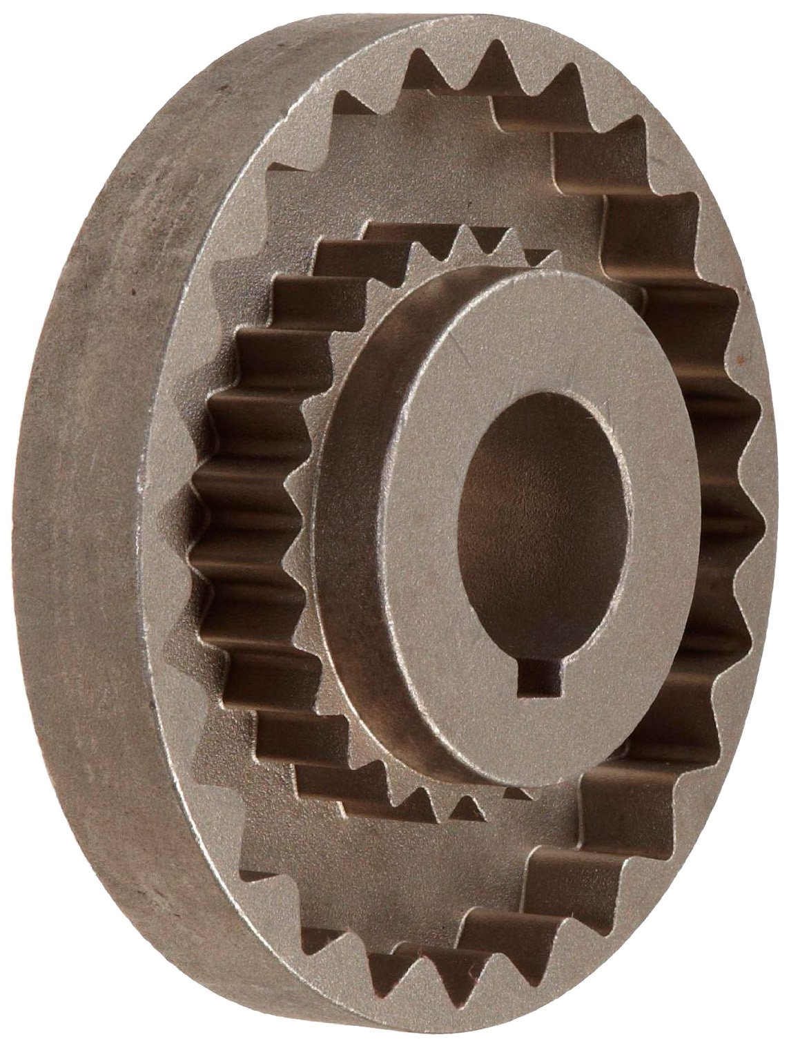 Martin 7S Quadraflex Coupling Flange, Sintered Steel, Metric, 30 mm Bore A, 30 mm Bore B, 117.475 mm OD, 46.831 mm Length