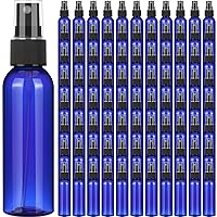 Vista 1 de Nuogo Paquete de 90 mini botellas de plástico de 4 onzas, reutilizables, tamaño de viaje, perfume, recargable, rociador de niebla, botella vacía Azul