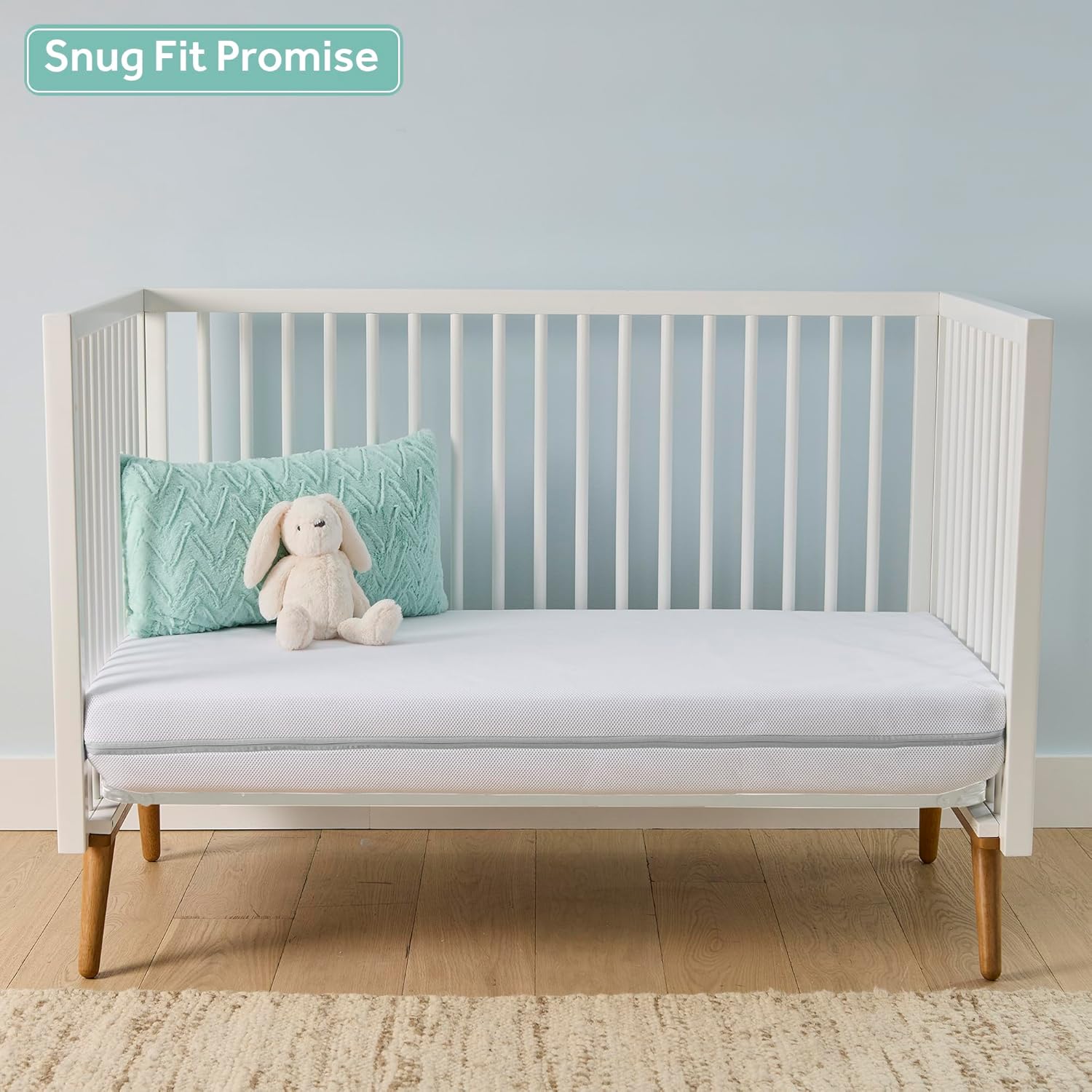 Sealy Baby DuoBreathe 2 Stage Breathable Crib Mattress, GREENGUARD Gold Certified, Made in USA, Waterproof, Premium Dual Firmness and Hypoallergenic, Toddler Bed Fit, 52x28 - Image 6