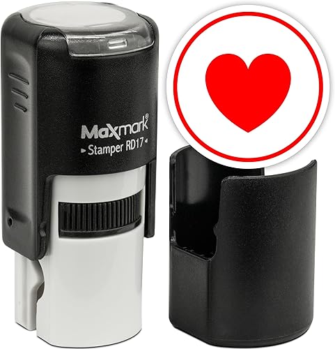 Miniatura 22 de MaxMark Sello Emoji Redondo Autoentintado - Corazón - Tinta Púrpura