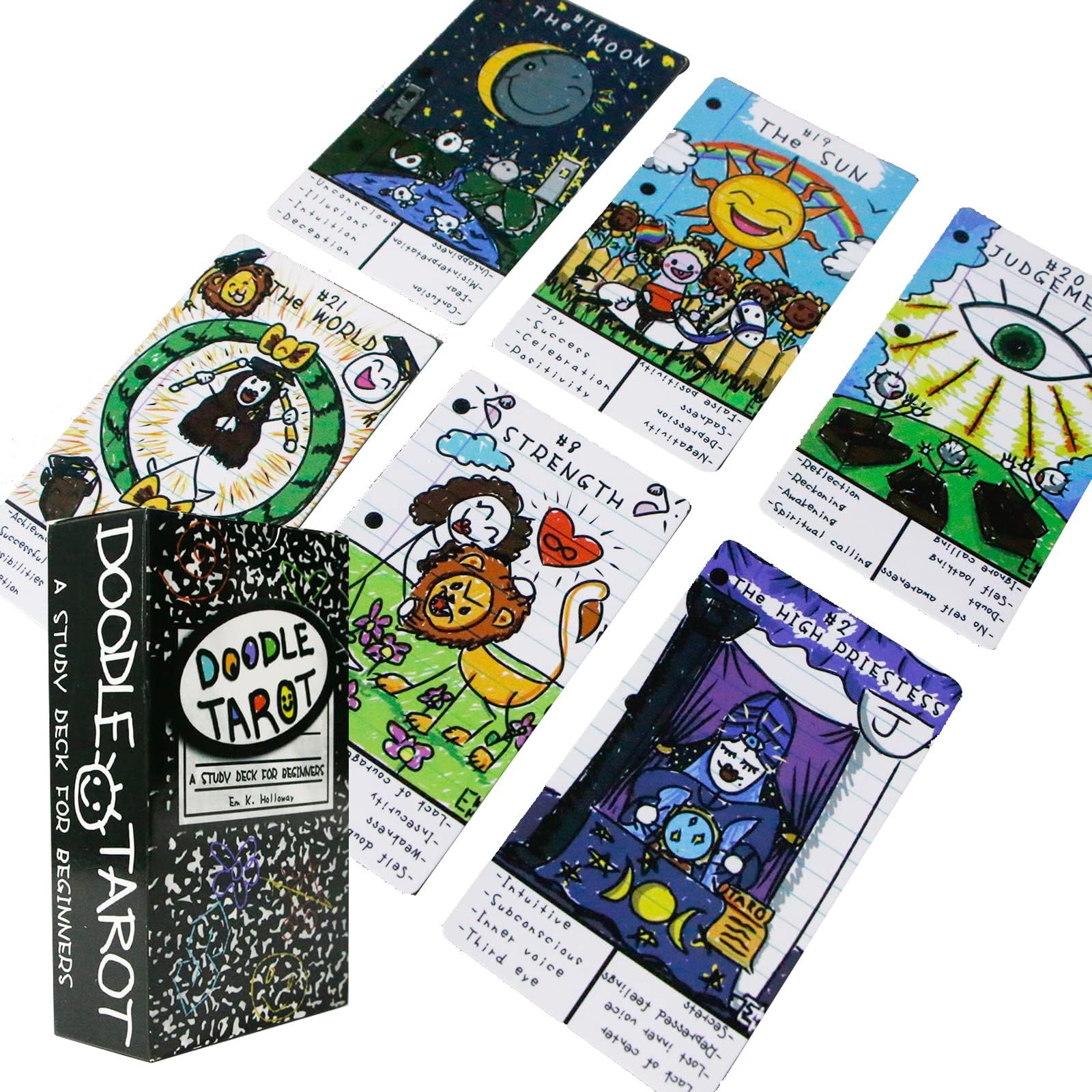 Banquiura Doodle Tarot Cards - 78 Card Pocket Edition For