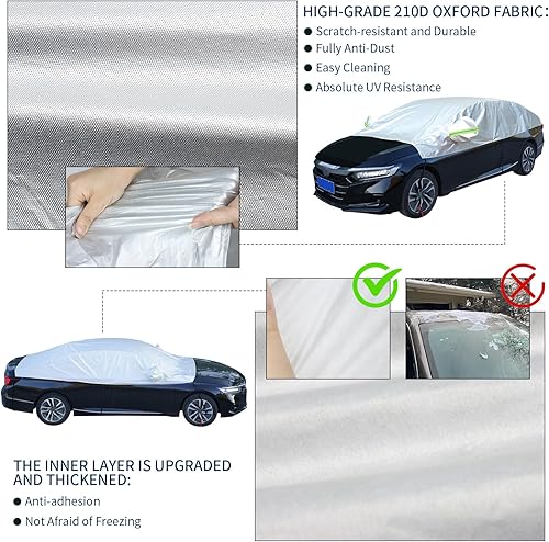 Miniatura 3 de Hrozny Cubierta de nieve para automóvil, cubierta de medio automóvil, sedán, impermeable, para todo tipo de clima, cubierta de parabrisas de