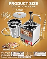 Vista 6 de WantJoin Dispensador de Queso para Nachos con Bomba - Calentador Comercial de Acero Inoxidable de 4.6QT con Control de Temperatura de 86-185°F