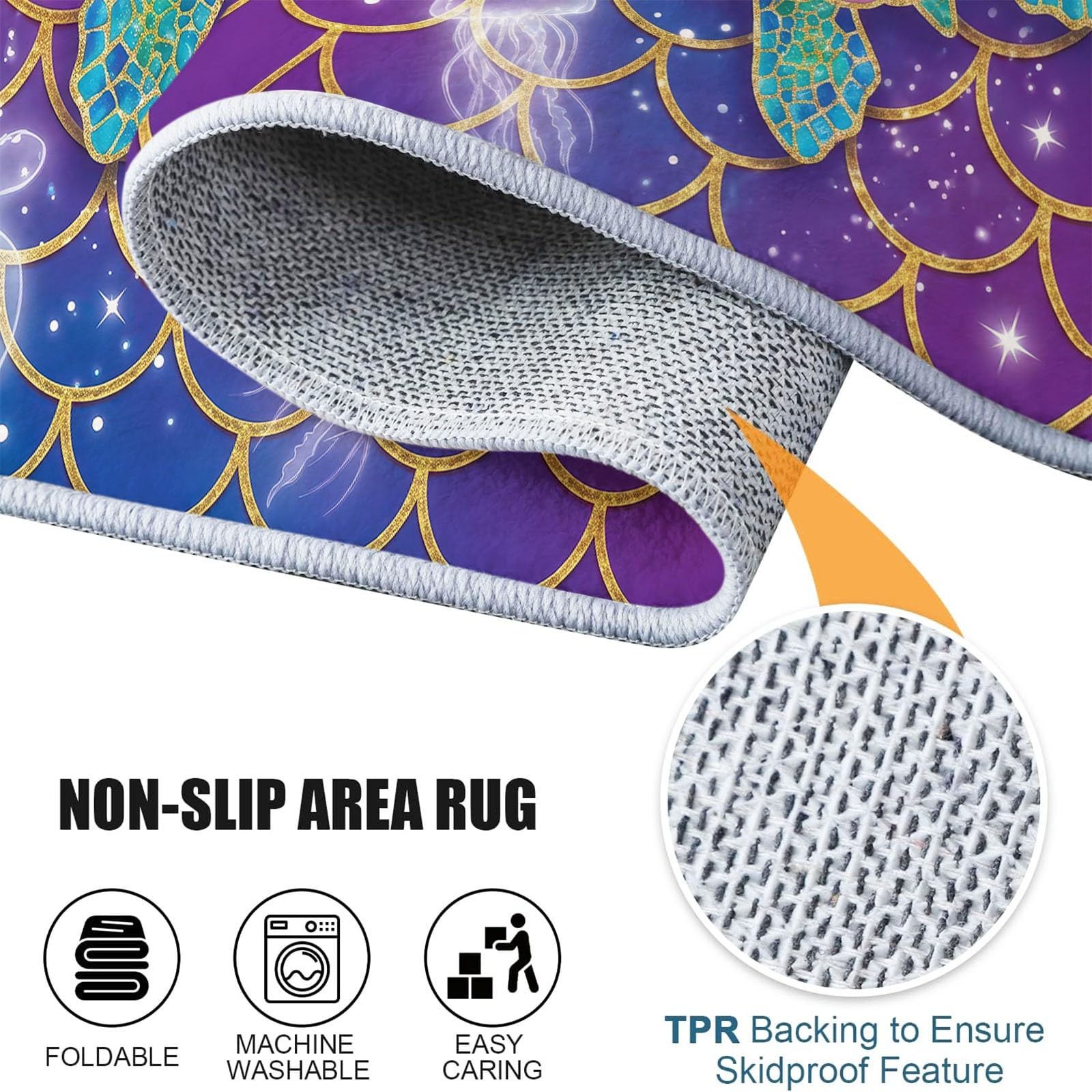 Generisch Alfombra de juegos para niños, ultrasuave, antideslizante, lavable, animales marinos, espacio exterior, alfombra infantil para niñas y niños, tortuga marina gigante bohemia y estrellas, 120