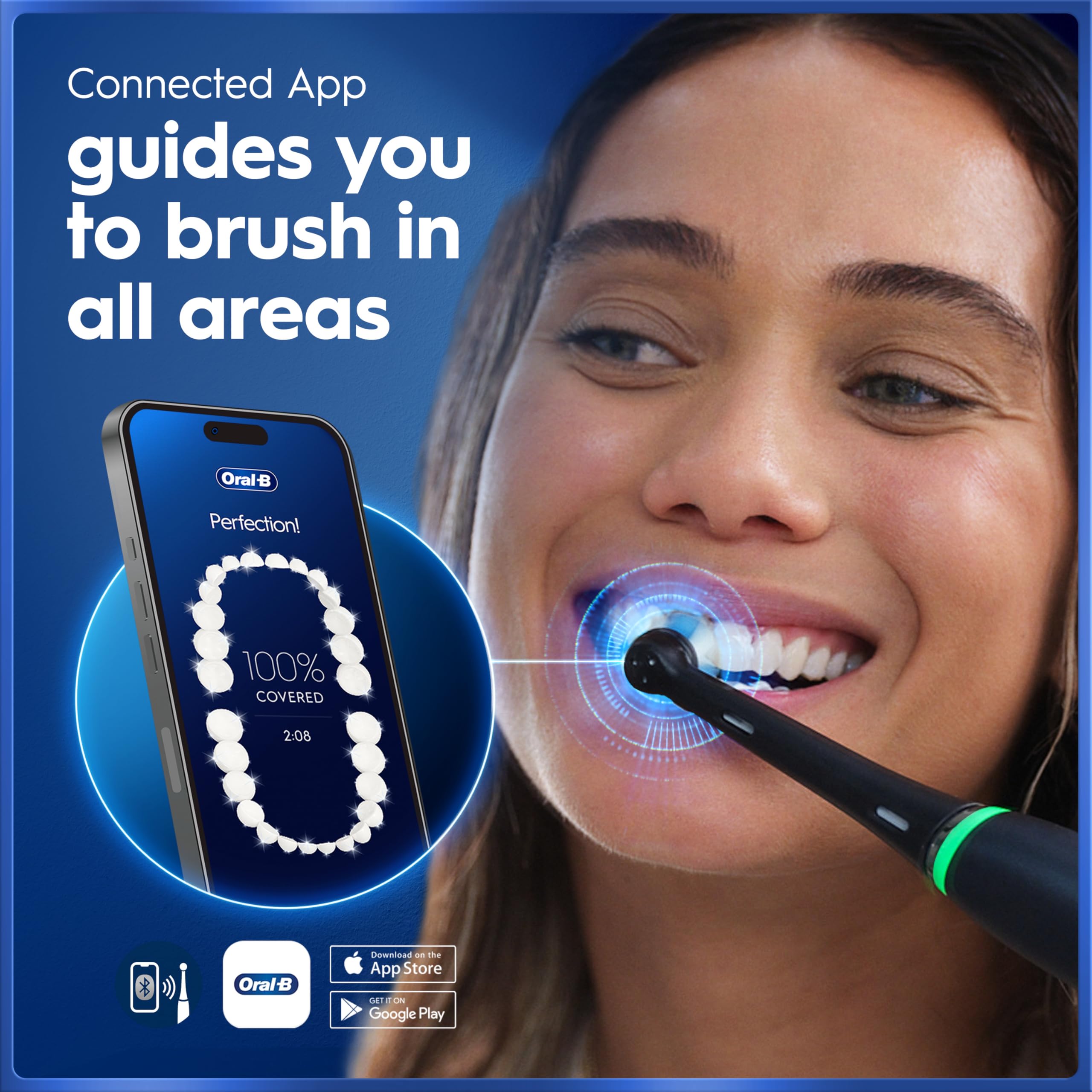 Oral-B iO5 2x Electric Toothbrushes For Adults, 2 Handles, 2 Toothbrush Heads & 1 Travel Case, 5 Modes, Teeth Whitening, UK 2 Pin Plug, Black & Pink — view 8
