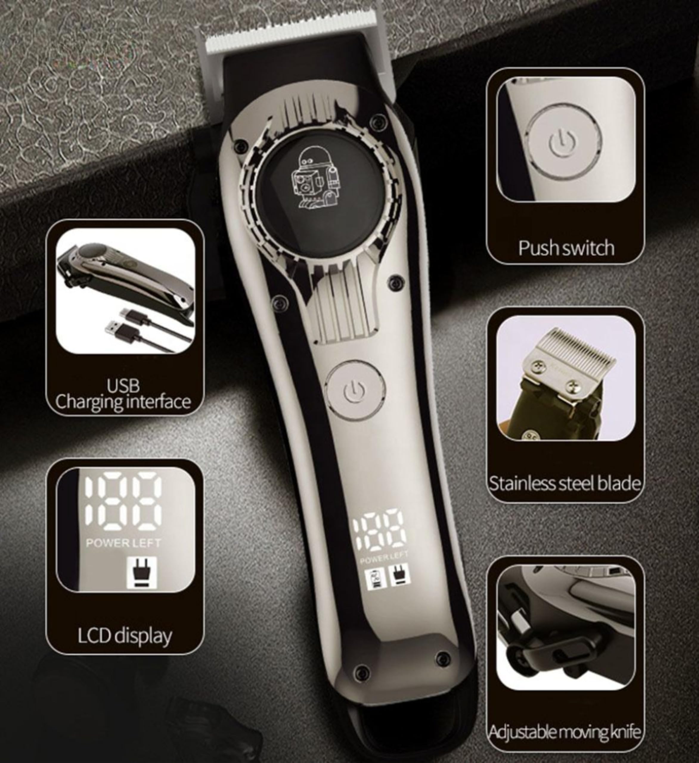 Concepta Trimmers For Man | Rechargeable Beard Trimmer For Man | Waterproof Cordless Shaver With USB Charging & 4 Combs For Hair, Beard And Moustach 1