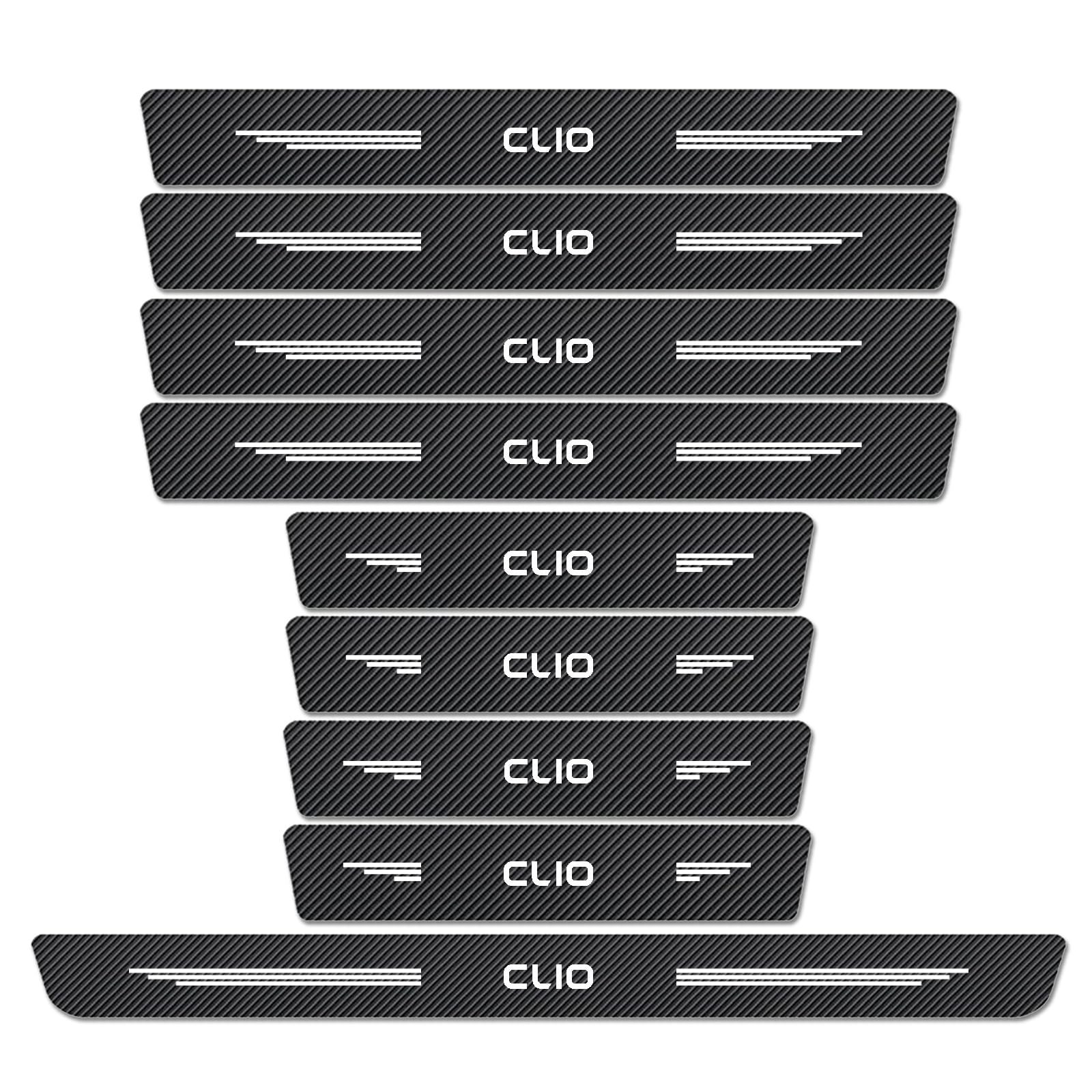 WXH97F 9PCS Car Door Sill Protector for Renault Clio 2005-2026