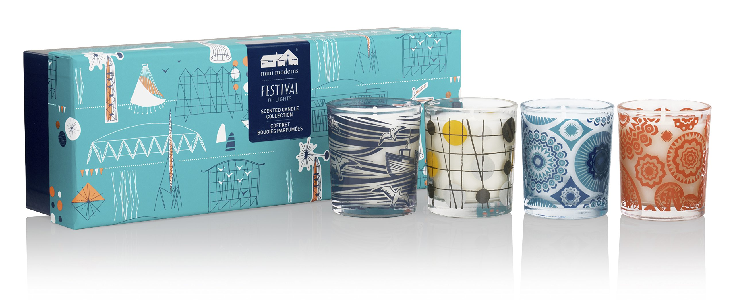 Festival Mini Candle Set, Multi-Colour, 5.5 x 5.5 x 6.6 cm