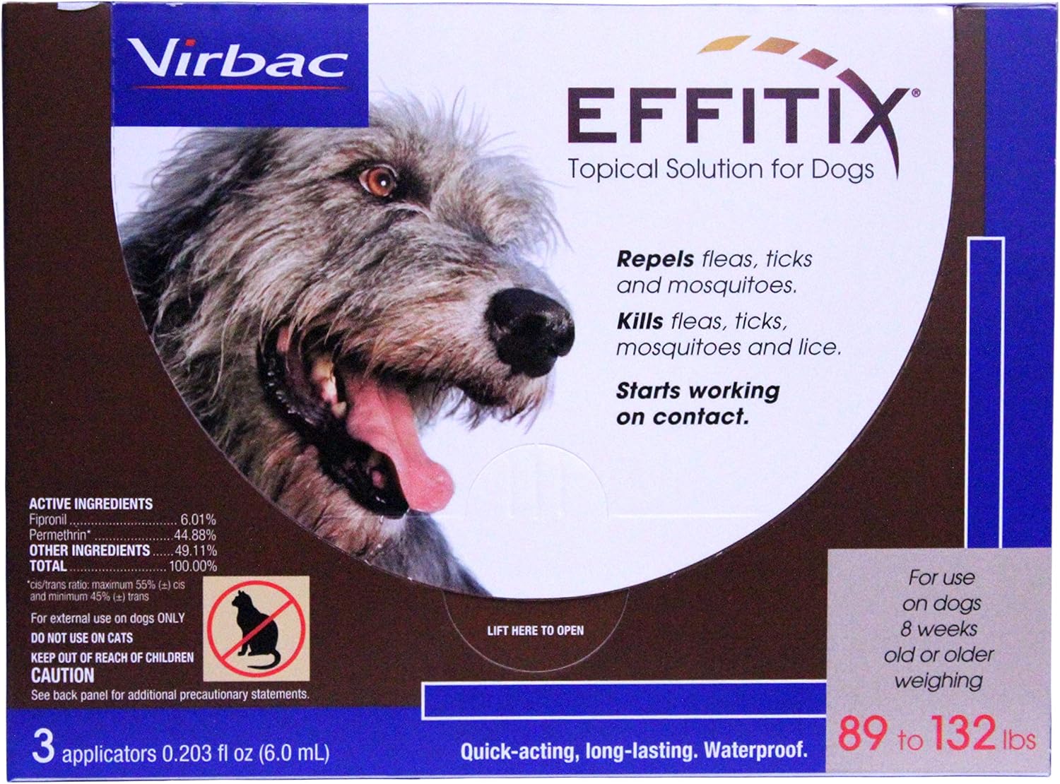 EFFITIX Topical Solution For Dogs 89-132 lbs, 3 Month Supply by EFFITIX Topical Solution For Dogs 89-132 lbs, 3 Month Supply