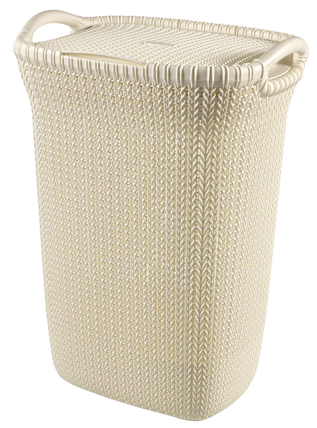 CurverKNITTING LAUNDRY HAMPER-WHITE