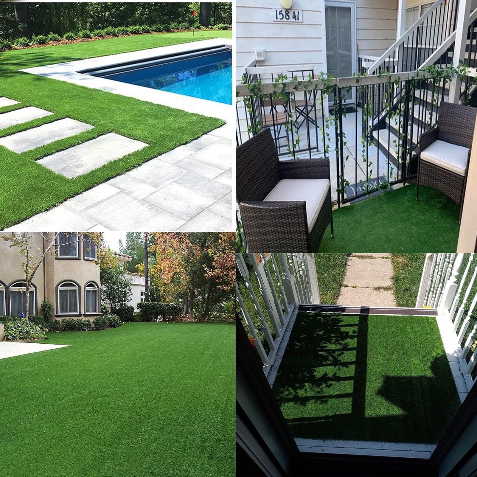 Tappeto in Erba Sintetica Premium 2x3,5 m per Esterni, Ideale per Patio, Balcone, Giardino, Prato, terrazzo e Veranda. Tappeto in Erba Artificiale Verde Resistente.