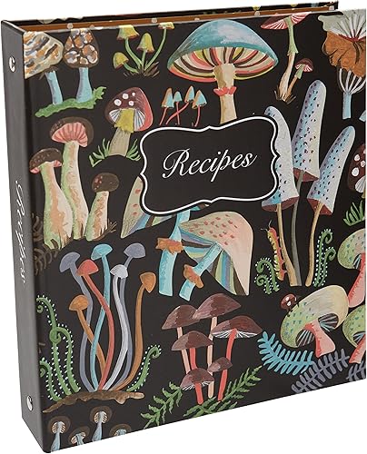 C.R. Gibson Carpeta de recetas de 3 anillas con bolsillo de forraje con tarjetas, 9.35 x 8.5 pulgadas
