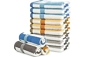 12 Pack of Ultra-Soft Cotton Washcloths Designed for Sensitive Kids' Skin