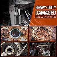 Vista 5 de Juego de extractor de tornillos y pernos, 10 extractores de tornillos y tuercas, herramienta de extracción de pernos hexagonales, para quitar pernos