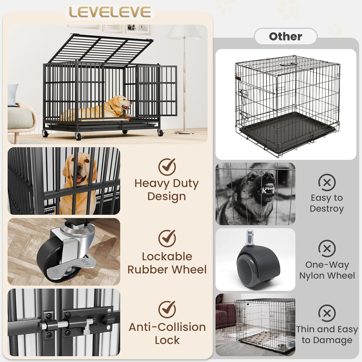 Unbreakable Comfort: The LEVELEVE 48-Inch Heavy Duty Dog Crate Review