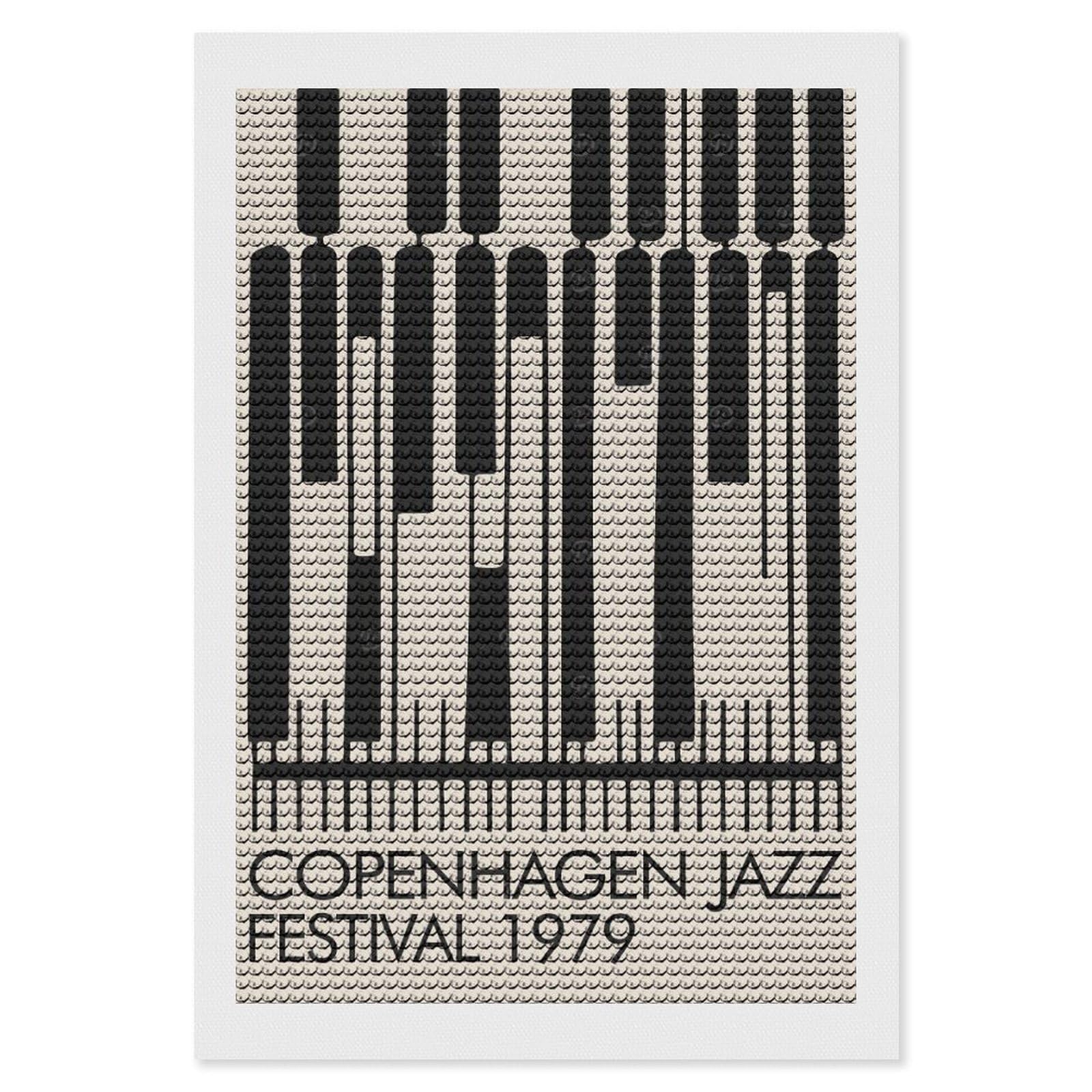 Junmoney Copenhagen Jazz Fest Diamond Art Canvas 8"x12", for Adults, Mindful Craft Activity, Modern Decor, Christmas Gift, Full Kit Included