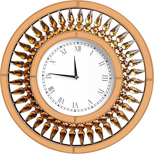 Miniatura 1 de Reloj de pared grande de 20 pulgadas, silencioso, decorativo, funciona con pilas, sin tictac, con números romanos, acrílico, decoración versátil