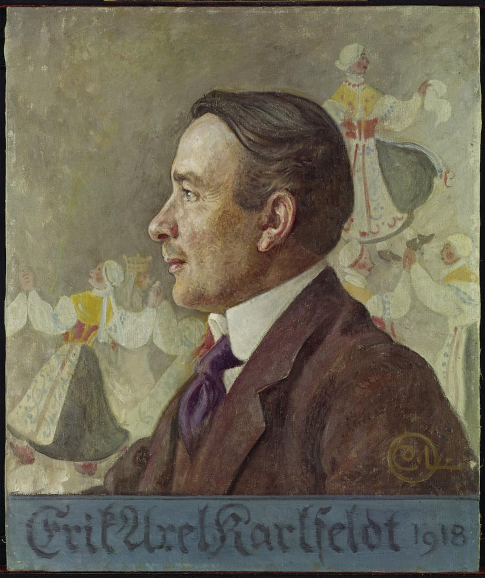 POSTERIIk Famous Modern Artwork Art Mural Portrait of the poet erik axel karlfeldt by Carl Larsson Oil Paintings Pictures for Home Decor 60x90cm