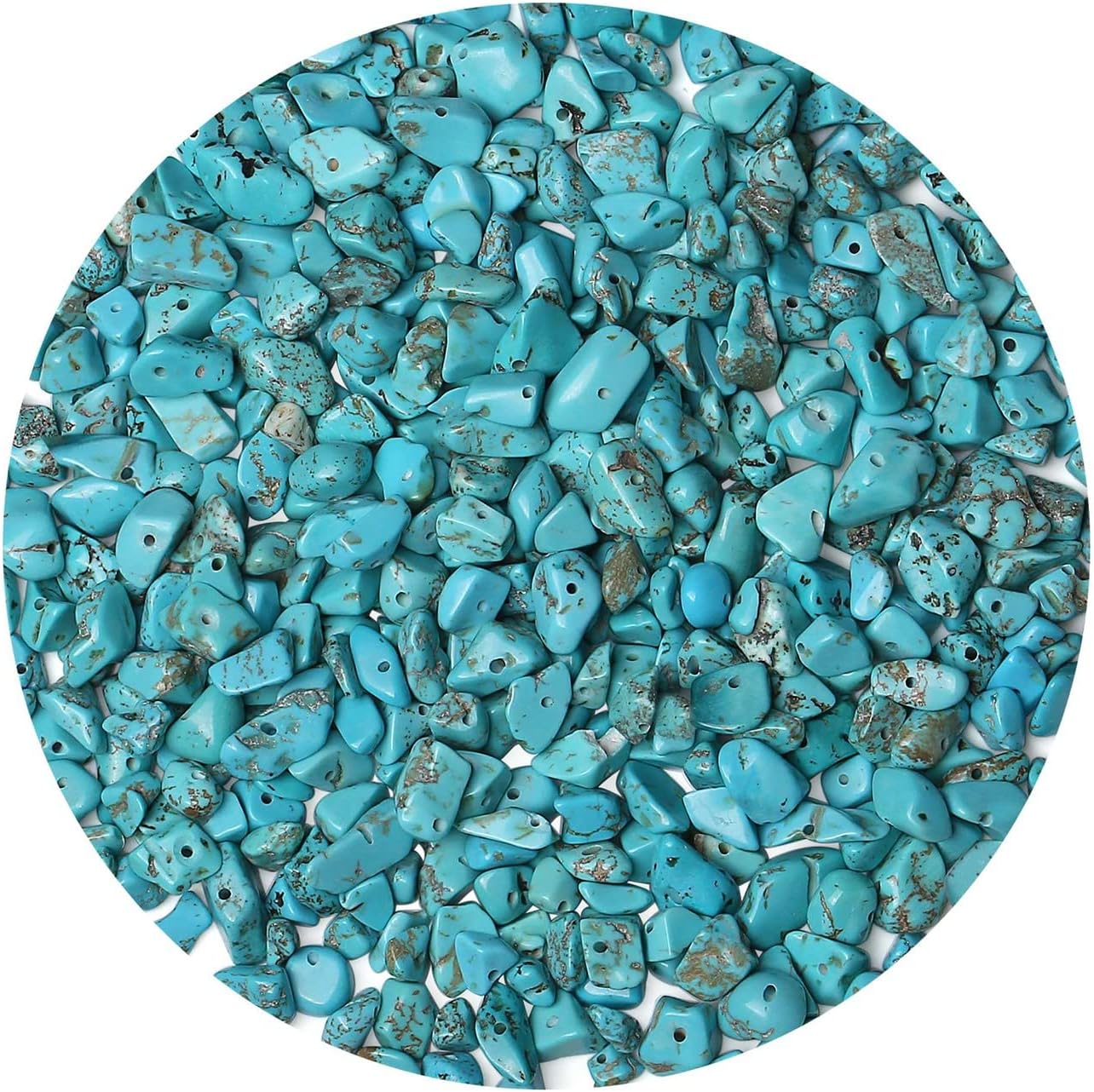 LAIDANLA Blue Turquoise 400pcs Natural Chip Stone Beads 5-8mm Healing Crystal Irregular Gemstones Drilled DIY Loose Rocks Bead Crystal for Bracelet Earrings Necklace Jewelry Making Crafting