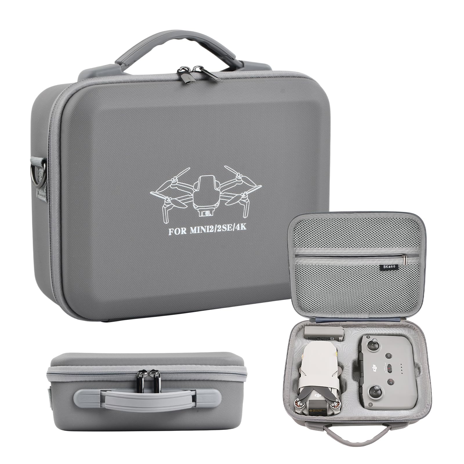 Custodia per DJI MINI 4k/Mini 2/ 2 SE, Impermeabile Compatto e portatile Borsa per DJI minis 4k attacco controller e supporti eliche con tracolla e maniglia, Grigio