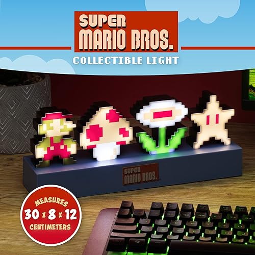 Miniatura 3 de Paladone Super Mario Bros - Iconos de luz, modo reactivo de sonido, figura decorativa de Super Mario para dormitorio, accesorios y decoración