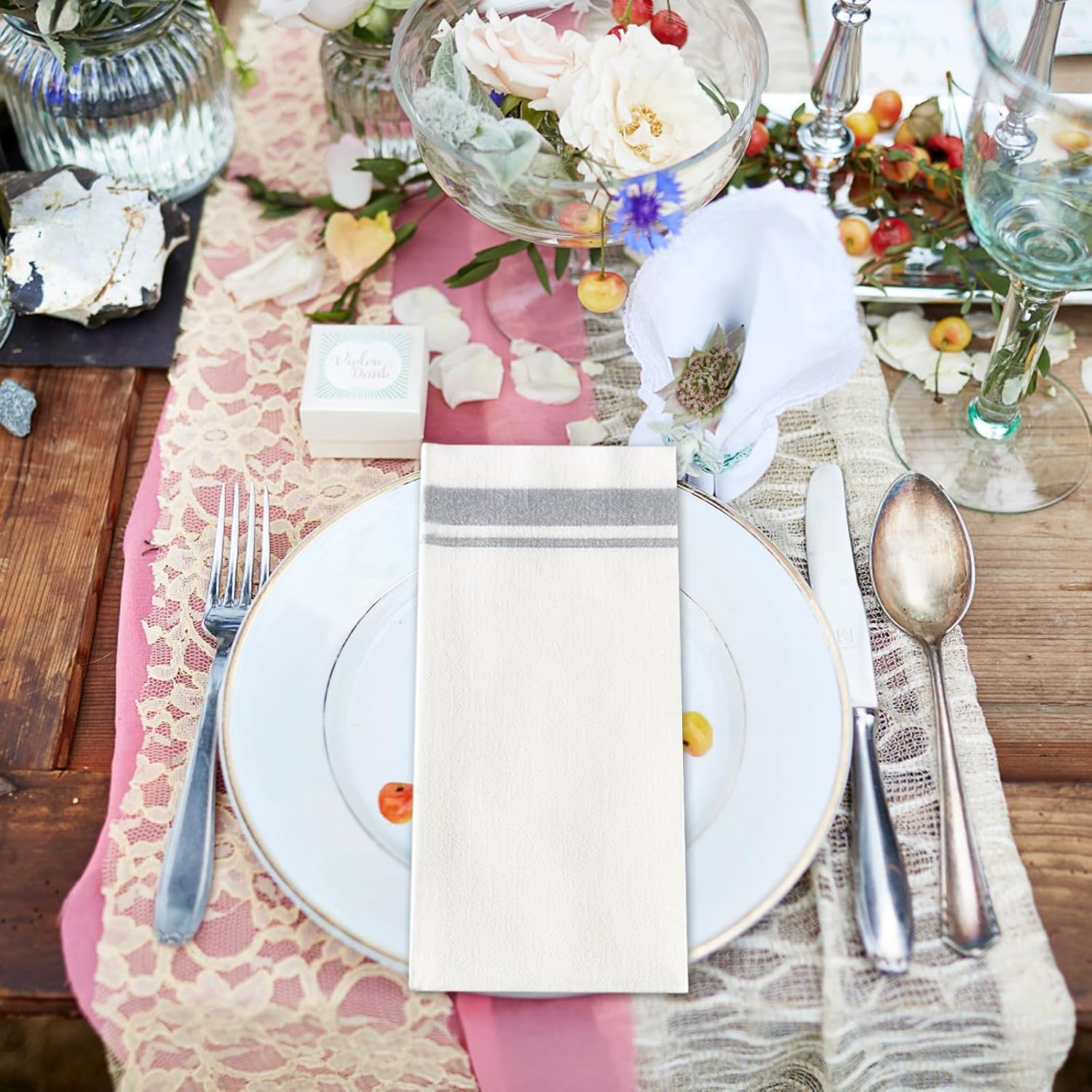 50Pack Disposable Dinner Napkins,Linen Feel Paper Guest Towels,Cloth-Like Soft Absorbent Hand Towel,Decorative Napkins for Parties,Halloween,Wedding,Kitchen,17 x 12Inch - Image 6