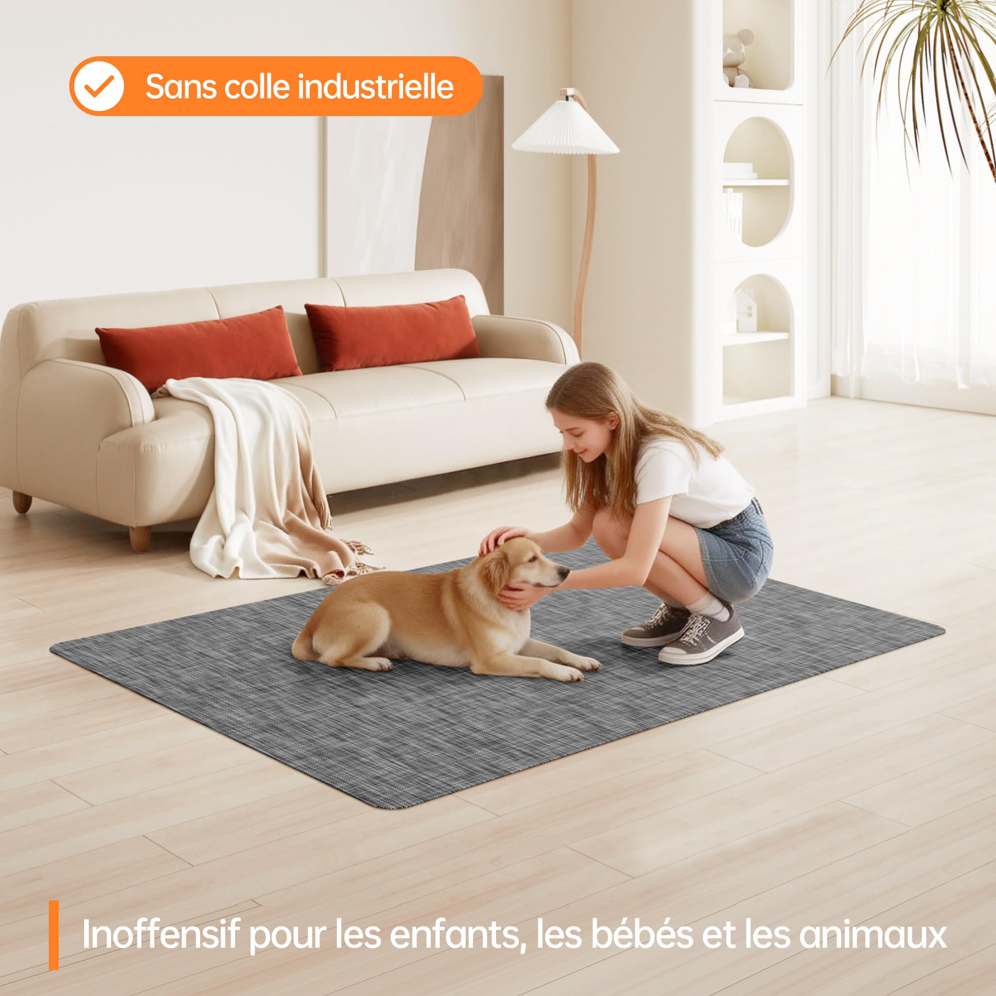 Tapis Chaise de Bureau, 91x122cm Grand Tapis Protection pour Sols Durs en PVC Antidérapant Renforcé, pour Bureau à Domicile ou Professionnel - Gris Foncé