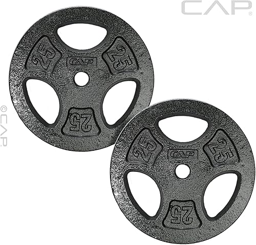 Miniatura 2 de CAP Barbell Placas de peso de agarre estándar de 1 pulgada Negro -,Gris,https://www.amazon.com/dp/undefined