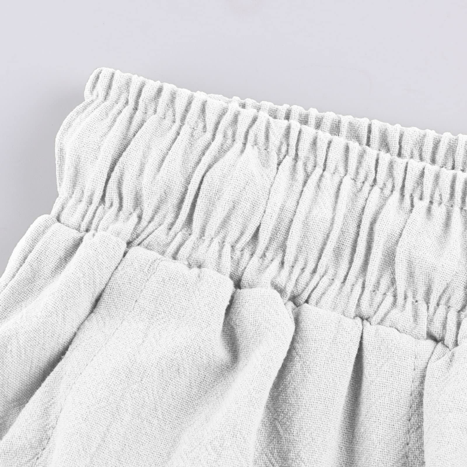 Pantaloni larghi estivi da spiaggia da uomo con coulisse, pantaloni in lino casual con elastico in vita, pantaloni da yoga leggeri, gambe dritte con tasche