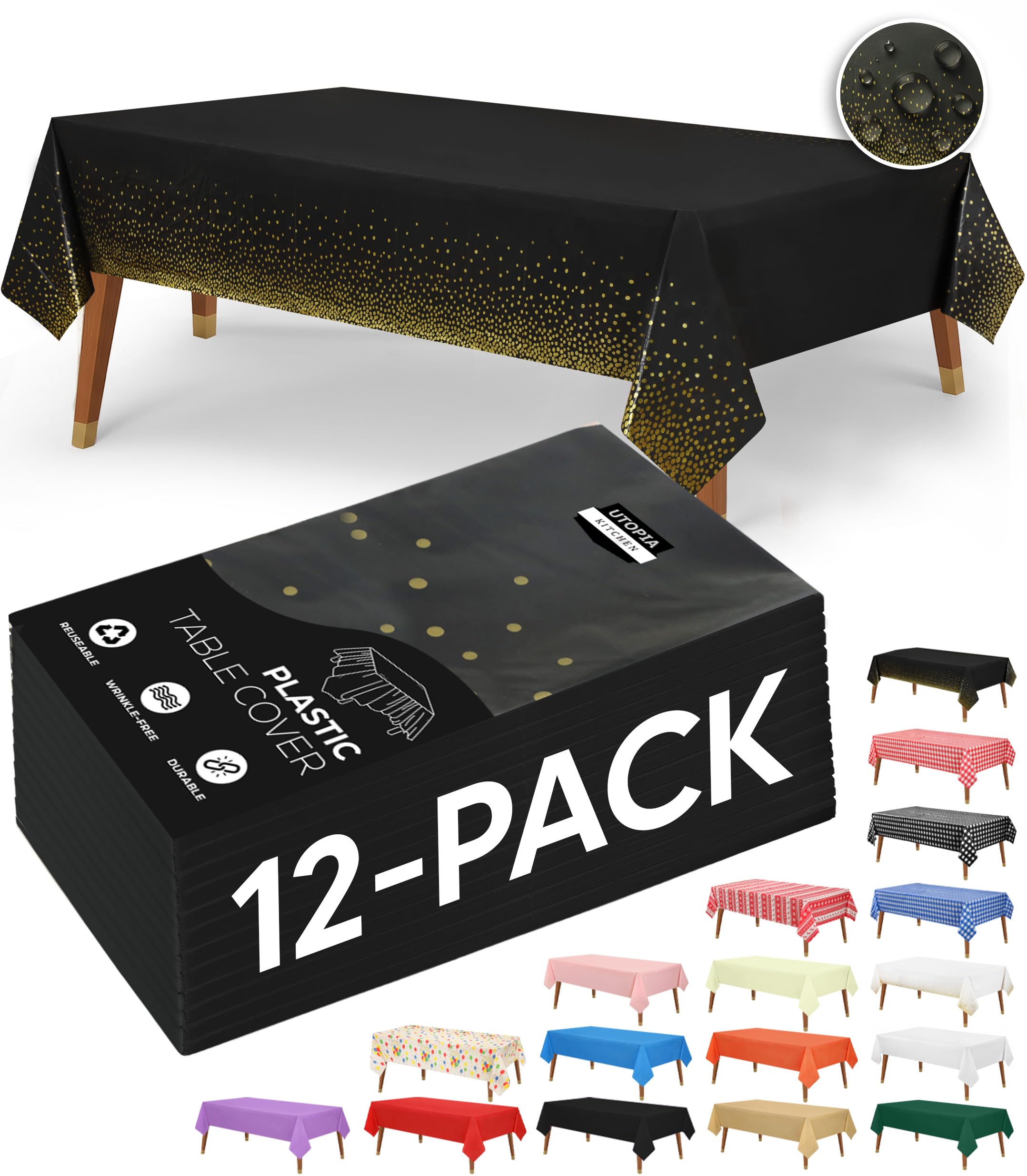 Nappe rectangulaire jetable plastique Utopia Kitchen anti-tache pour restaurant