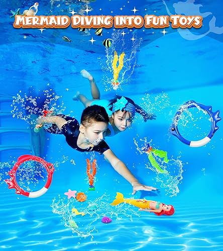 Miniatura 5 de Juguetes de piscina para niños, juguetes de sirena para natación, buceo, piscina para niñas pequeñas, juegos de pelota de agua de hundimiento