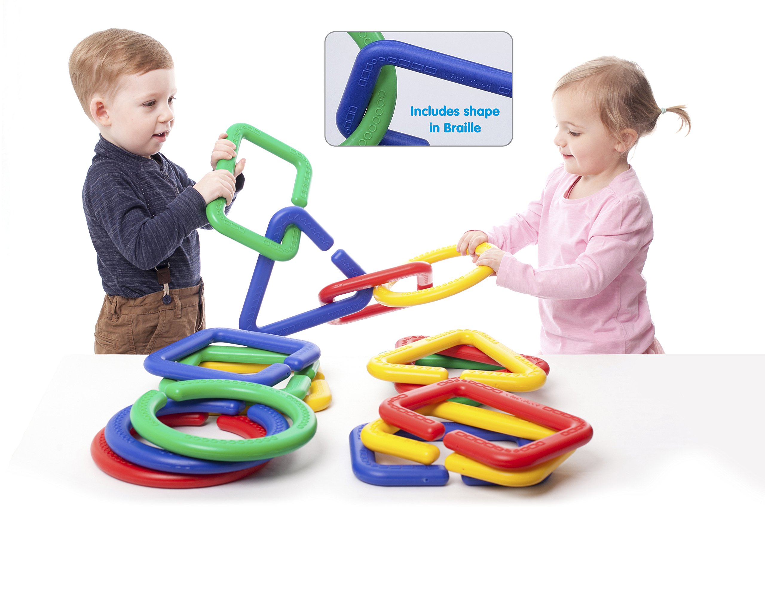 Kids Giant Polydron Linking Shapes Set in Multicolored - Children Creative Interlocking Fun Game 2+ Years - 16 Pieces